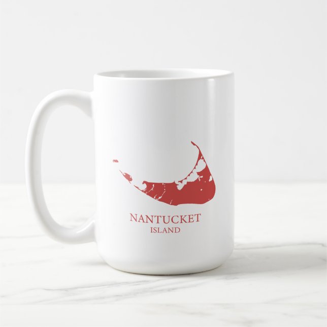 Nantucket Island Map nantucket red Coffee Mug (Left)