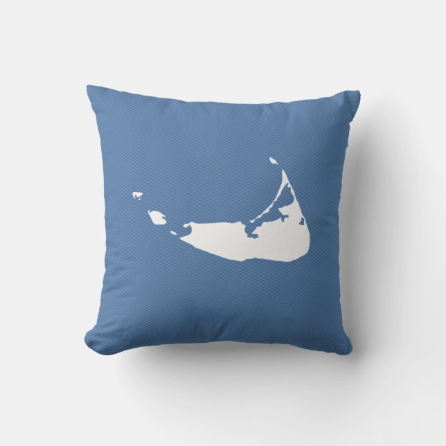 Nantucket Island Map Reversible Square Pillow (Front)