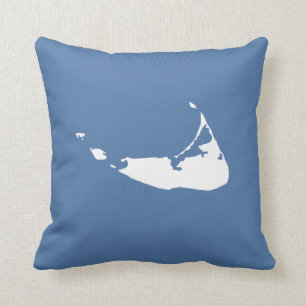 Nantucket Island Map Reversible Square Pillow