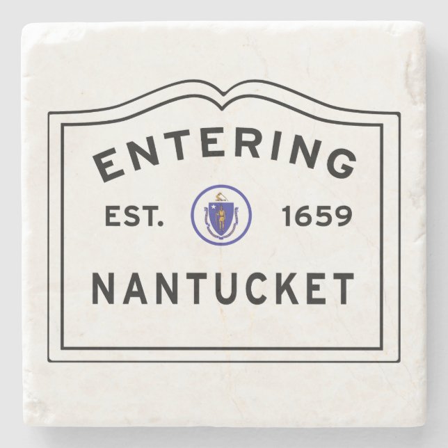 Nantucket Island Massachusetts Stone Coaster (Front)