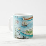 Nantucket Island Mug<br><div class="desc">A vintage postcard map of Nantucket Massachusetts repurposed on a coffee mug.</div>