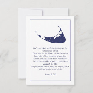 Nantucket Island navy card