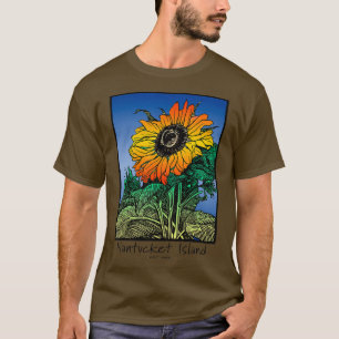 Nantucket Island Sunflower Massachusetts Gardeners T-Shirt