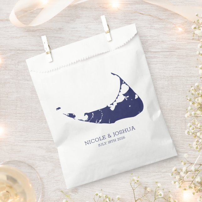 Nantucket Island Wedding Nantucket Navy Favour Bags (Clipped)