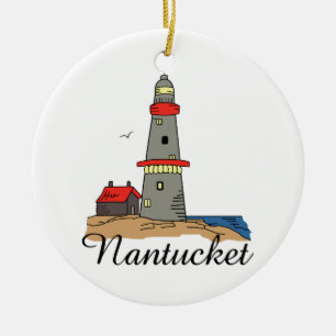 NANTUCKET LIGHTHOUSE CERAMIC TREE DECORATION