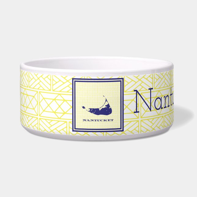 Nantucket Love Dog Bowl (Left)