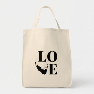 Nantucket Love Graphic Print Island Silhouette Tote Bag