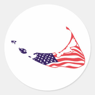 Nantucket MA - Map Design. Classic Round Sticker