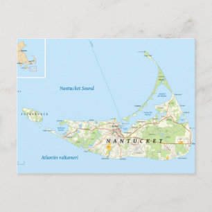 Nantucket Map Postcard