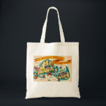 Nantucket Martha's Vineyard  Tote Bag<br><div class="desc">A fantastically colourful vintage postcard map of Martha's Vineyard & Nantucket Islands repurposed! The image is on back and front. The back image can be deleted if you like.</div>