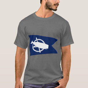 Nantucket Massachusetts Flag Cool Whale Flag of Na T-Shirt
