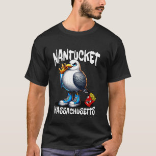 Nantucket Massachusetts Funny Seagull French Fries T-Shirt