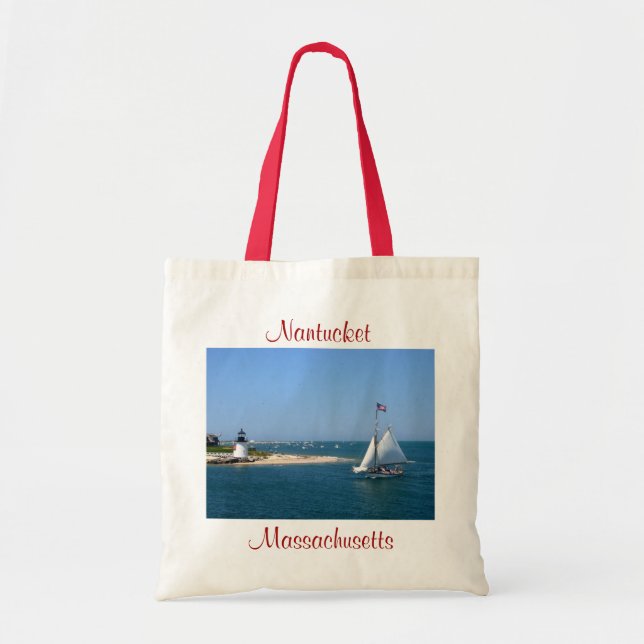 Nantucket Massachusetts Lighthouse & Harbour Tote (Front)