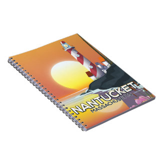 Nantucket Massachusetts lighthouse travel poster Notebook