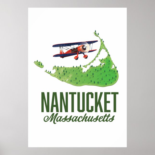 Nantucket Massachusetts Map Poster (Front)