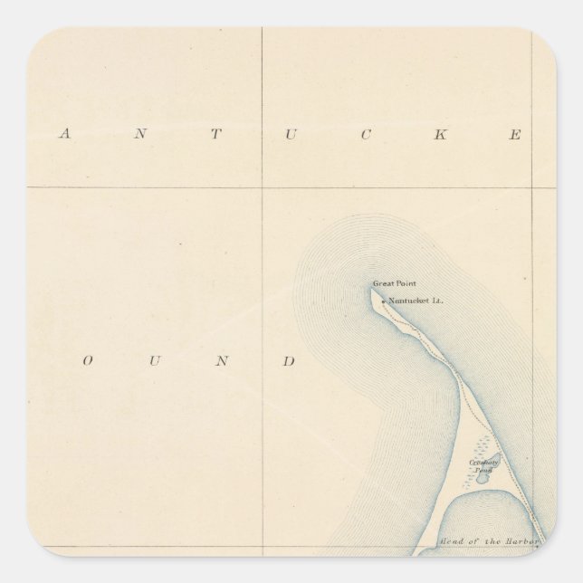 Nantucket, Massachusetts Square Sticker (Front)