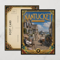 Nantucket Massachusetts Vintage Art Deco Golden