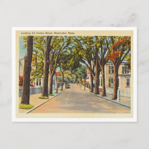 Nantucket, Massachusetts Vintage Centre Street Postcard