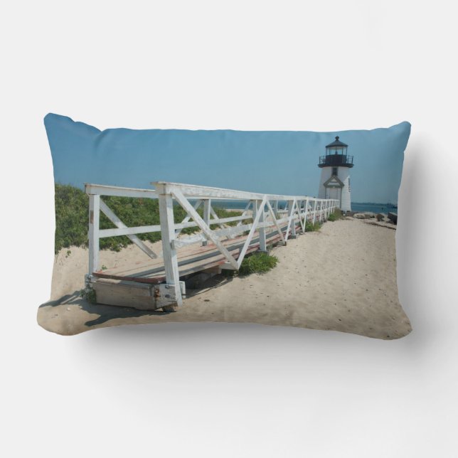 Nantucket. Old Wooden Lighthouse Lumbar Cushion (Front)