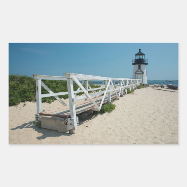 Nantucket. Old Wooden Lighthouse Rectangular Sticker (Front)