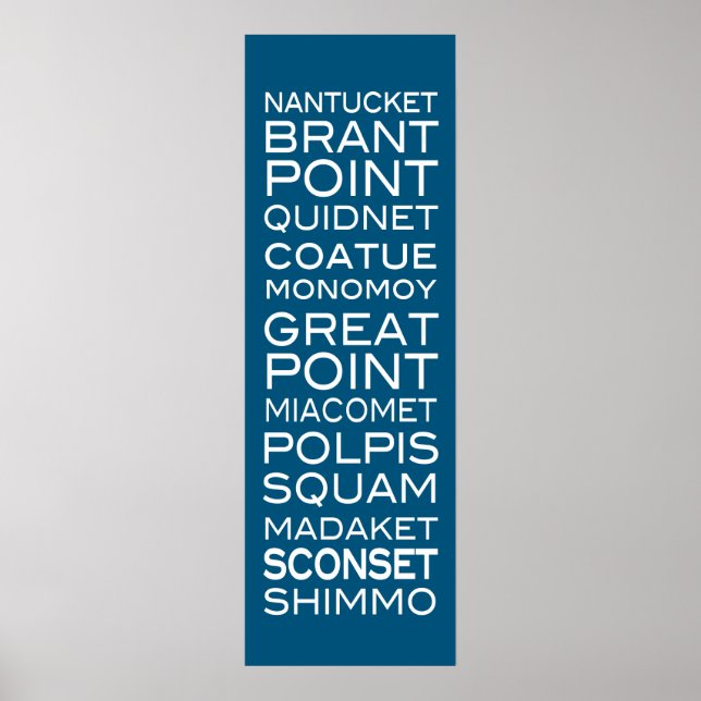 Nantucket Places Bold Modern Poster (Front)