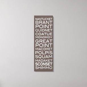 Nantucket Places Slate Brown & White Wall Decor