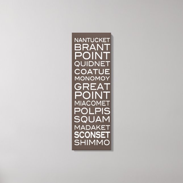 Nantucket Places Slate Brown & White Wall Decor (Front)