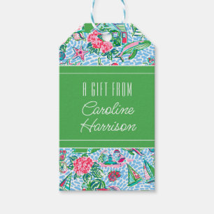 Nantucket Preppy Palm Beach Pattern Gift Tags