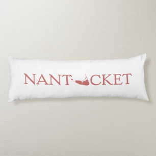 Nantucket Red one-line logo reversible body pillow