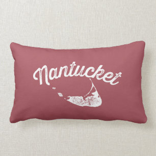 Nantucket Red reversible throw pillow