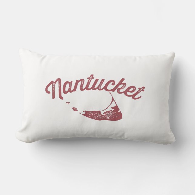 Nantucket Red reversible throw pillow (Front)