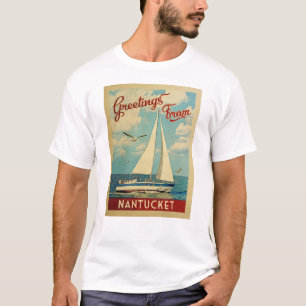 Nantucket Sailboat Vintage Travel Massachusetts T-Shirt