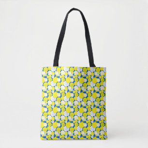Nantucket Scallop Shell Tote - blue/yellow