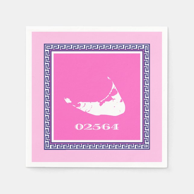 Nantucket (Sconset) Pink Cocktail Napkins (Front)