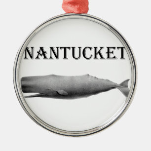 Nantucket Sperm Whale Metal Tree Decoration
