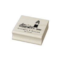 Nantucket Stylised Sankaty Head Lighthouse Couple