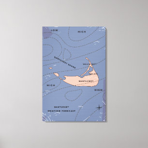 Nantucket USA weather map Canvas Print