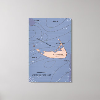 Nantucket USA weather map Canvas Print