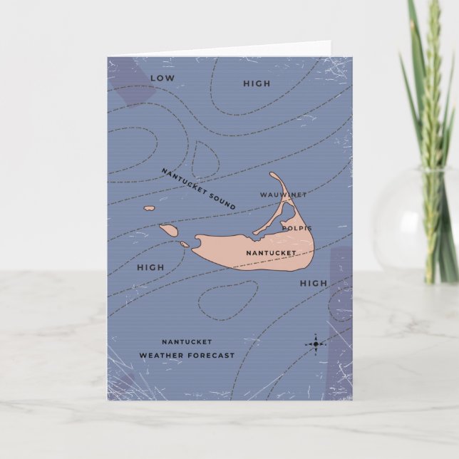 Nantucket USA weather map Invitation (Front)