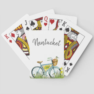 Nantucket vintage bicycle in the lavender field playing cards