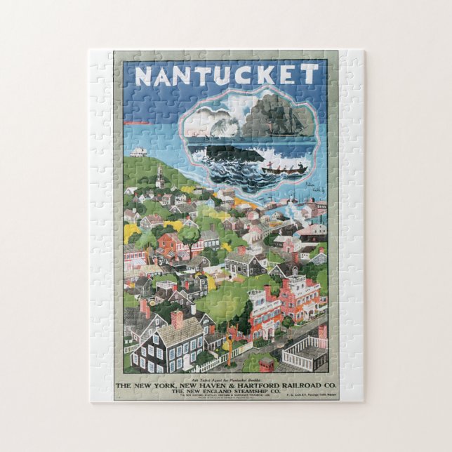 Nantucket Vintage Travel Poster Artwork Jigsaw Puzzle (Vertical)
