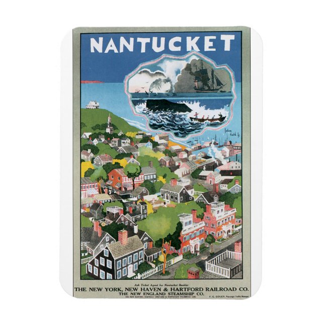 Nantucket Vintage Travel Poster Artwork Magnet (Vertical)