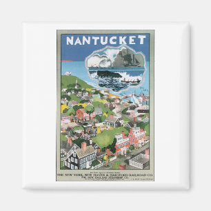 Nantucket Vintage Travel Poster Magnet