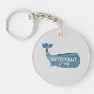 Nantucket Whale Established 1659 Key Ring