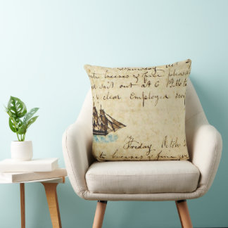 Nantucket Whaling Ship Log 1841 Cushion