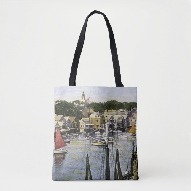 Nantucket Wharves All Over Tote Bag (Front)