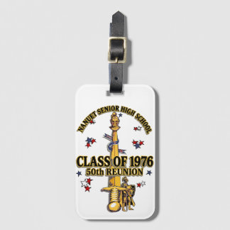 Nanuet Senior HS Knights Reunion Black Gold Luggage Tag