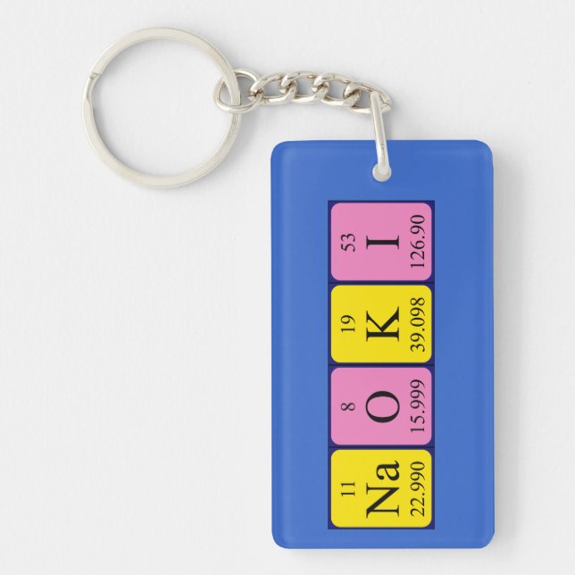 Naoki periodic table name keyring (Front)