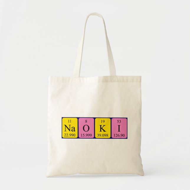 Naoki periodic table name tote bag (Front)
