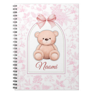 Naomi Custom Pink Teddy Bear Nursery Design Notebook